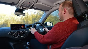 Auto Express news reporter Ellis Hyde driving the DS 3 Performance Line